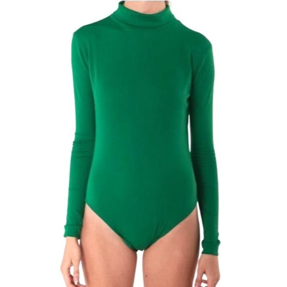 J.B. Bloomers Kelly Green Long Sleeve Leotard Bodysuit Adult XS Style #9310